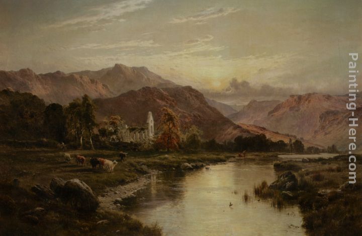 Vale of Llangollen North Wales painting - Alfred Fontville De Breanski Vale of Llangollen North Wales art painting
